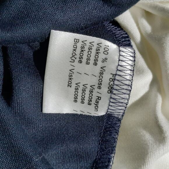 LACOSTE Navy White Color Block Stretch Jersey Pencil Dress Long Sleeve - Picture 7 of 8